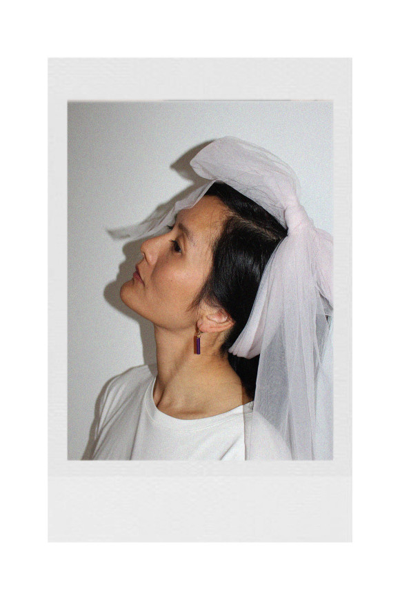 Boucles d'oreilles en agate sur dormeuses plaquées or CASPIENNE