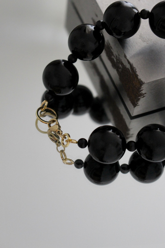 Bracelet - Perles Pierres Fines Onyx + Howlite BAM