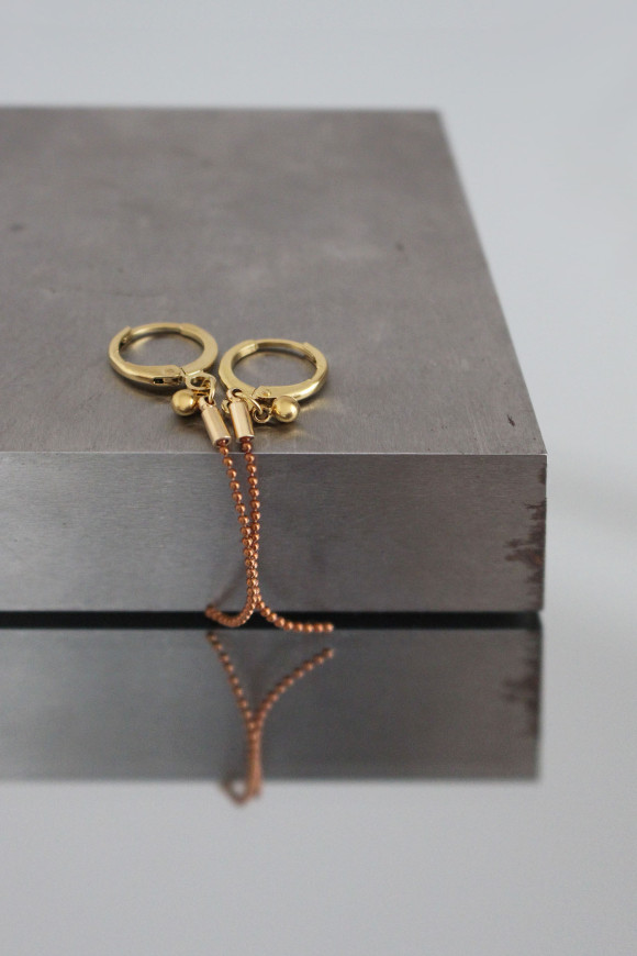 Boucles d'oreilles - Dormeuses + Breloques Plaqué Or SONAGI