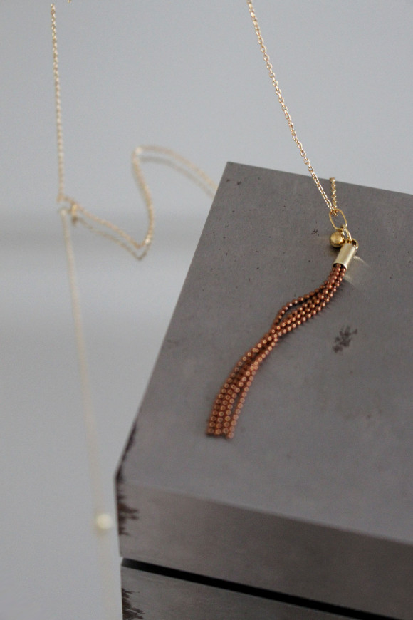 Sautoir - Chaîne jaseron + Pendentif Pompon Plaqué Or SONAGI