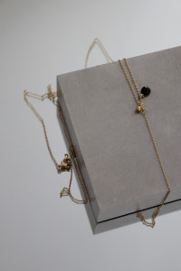 Sautoir - Chaîne Jaseron + Pendentif Cabochon Calcédoine Plaqué Or SI