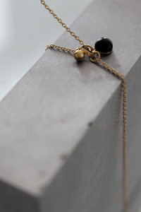 Sautoir - Chaîne Jaseron + Pendentif Cabochon Calcédoine Plaqué Or SI