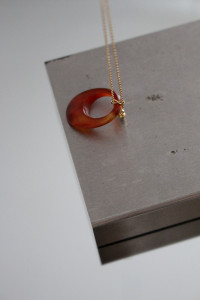 Sautoir - Pendentif Cornaline + Chaîne Plaqué Or YANGJI